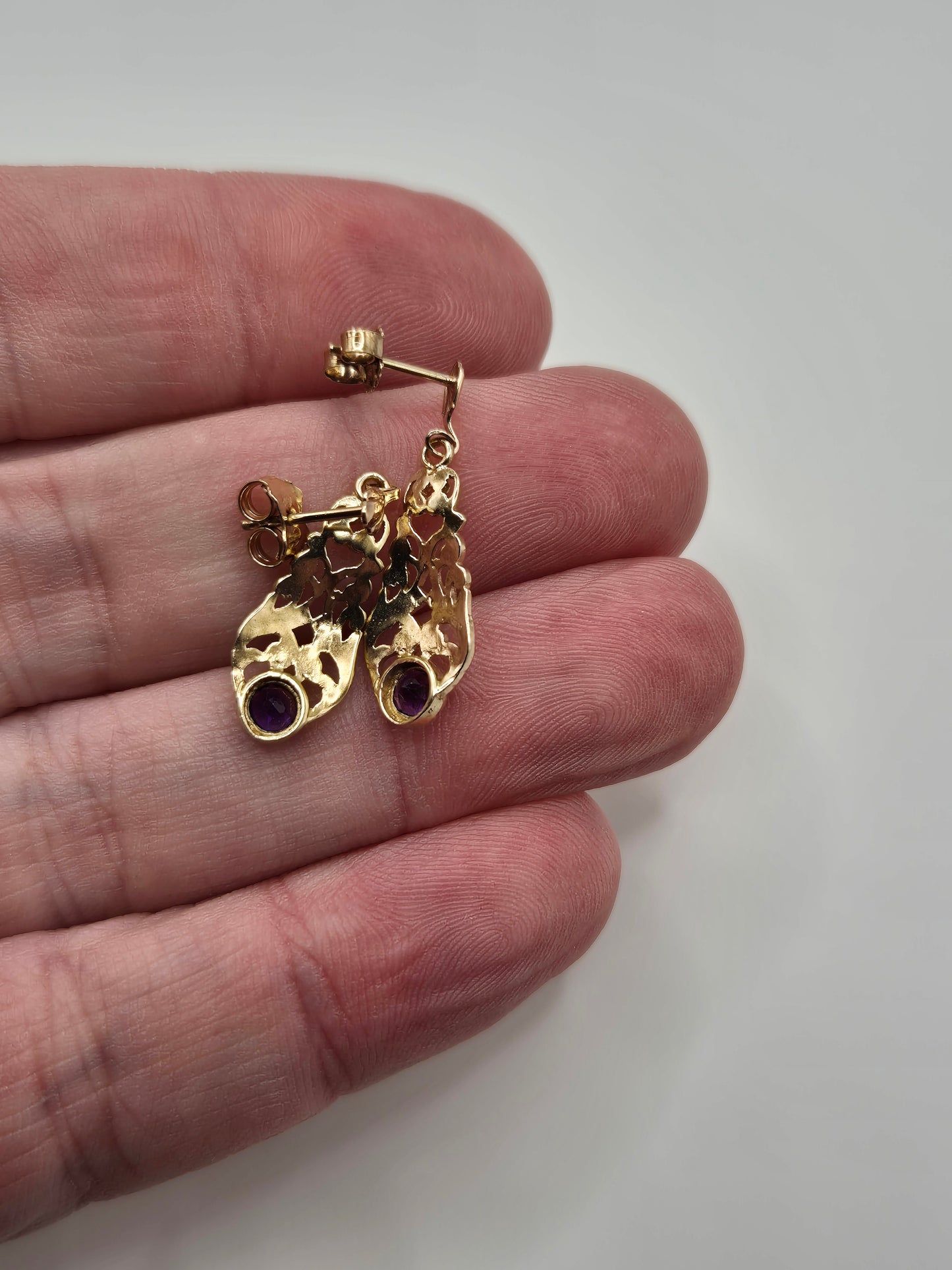 9ct gold amethyst earrings