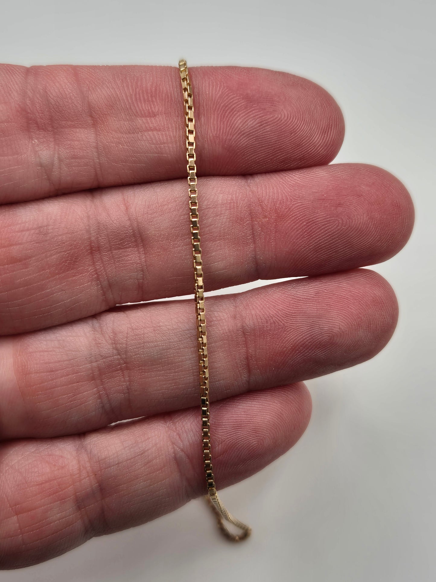 9ct gold box link bracelet