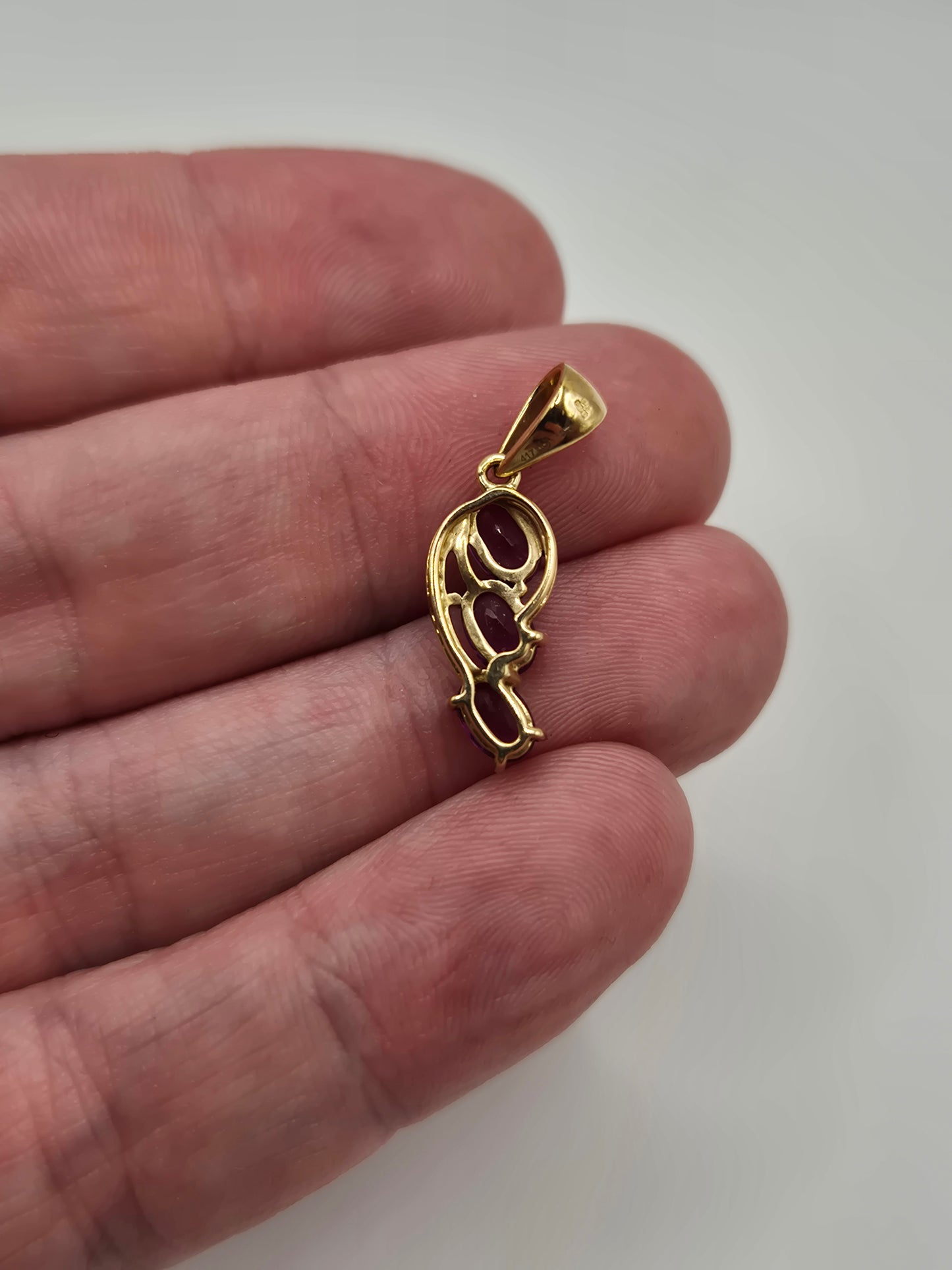 9ct gold tourmaline and diamond pendant