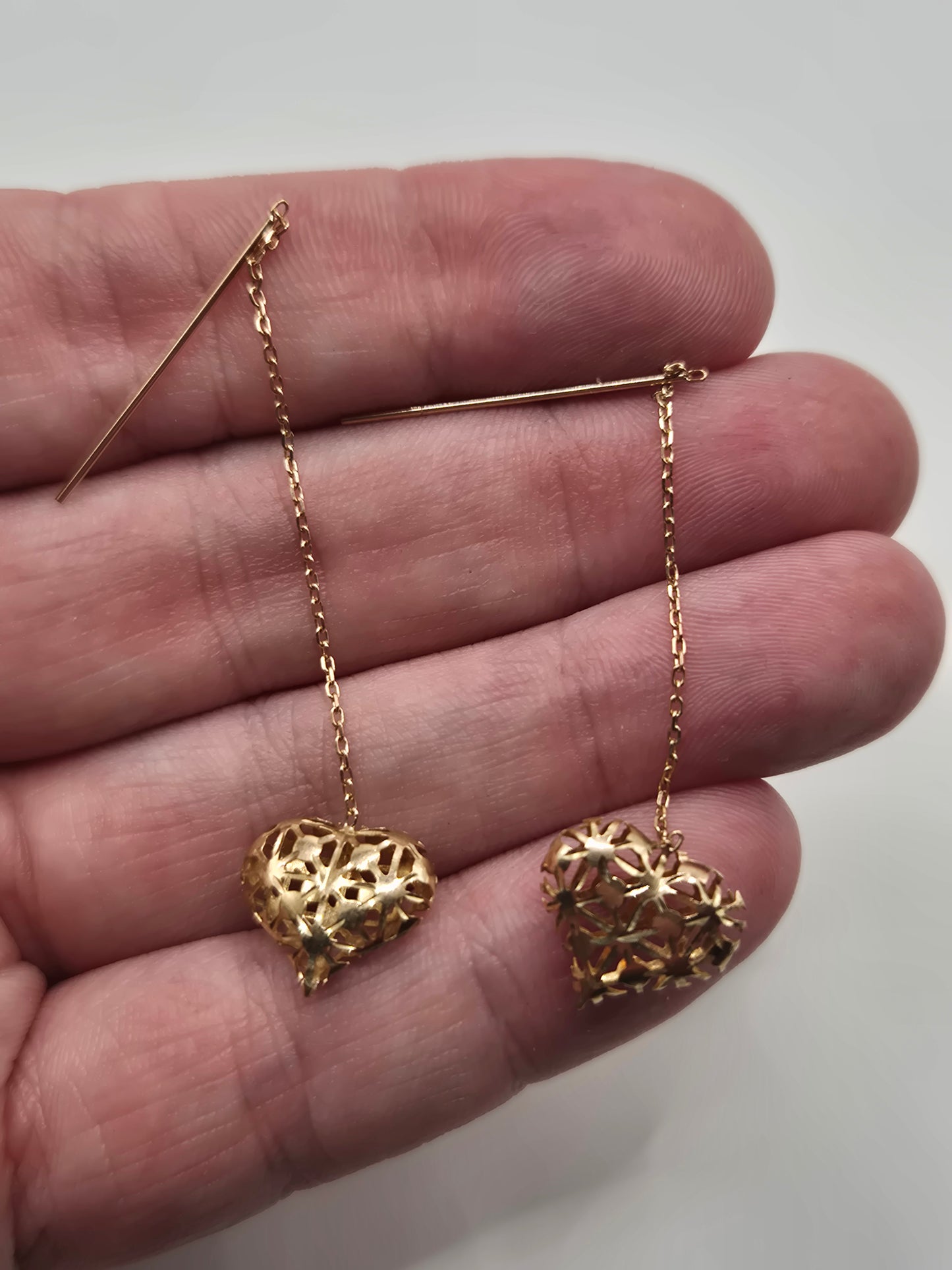 9ct gold heart earrings