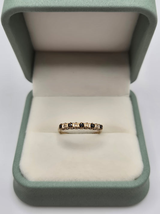 9ct gold sapphire and diamond ring