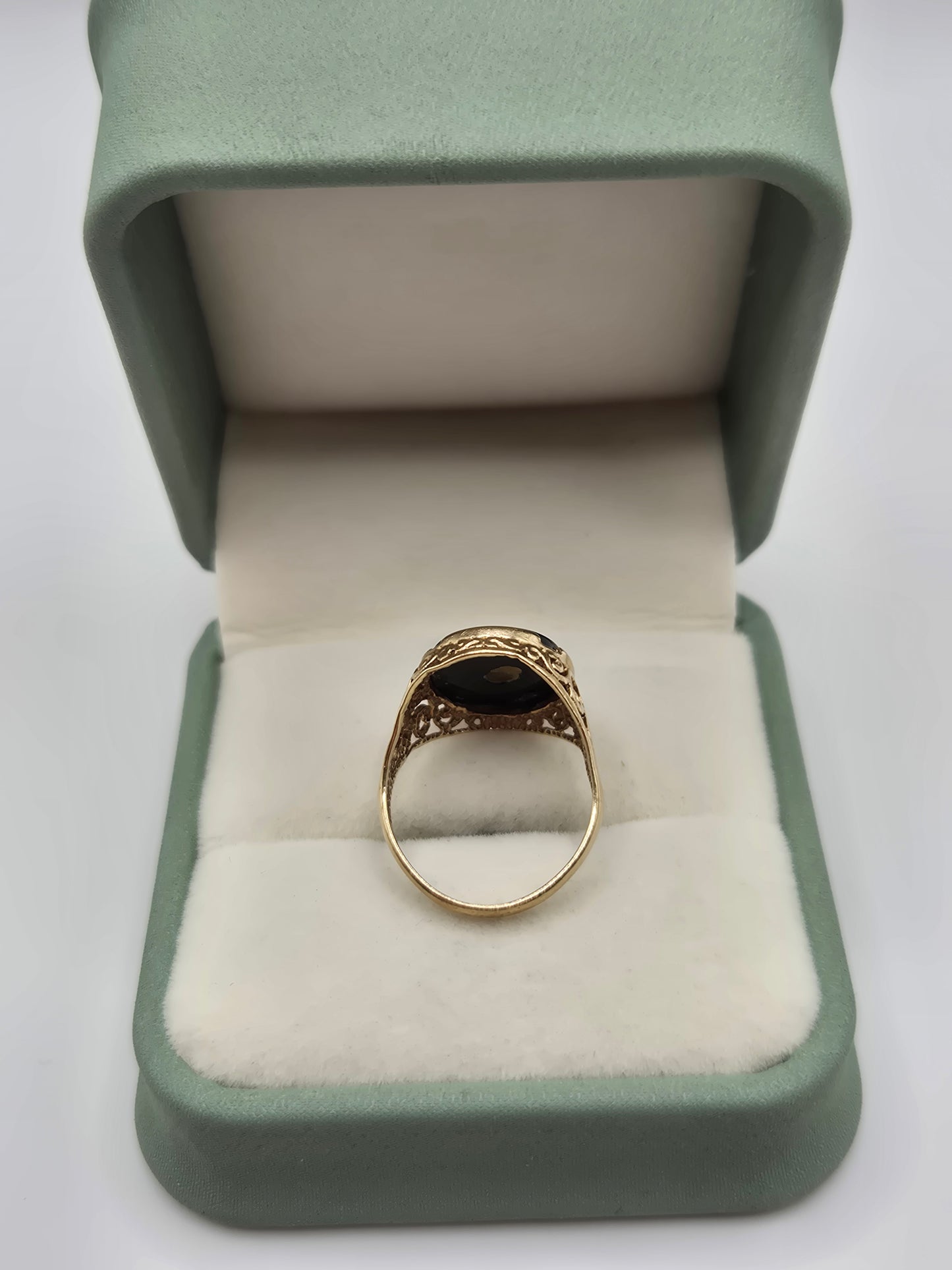 9ct gold diamond onyx signet ring