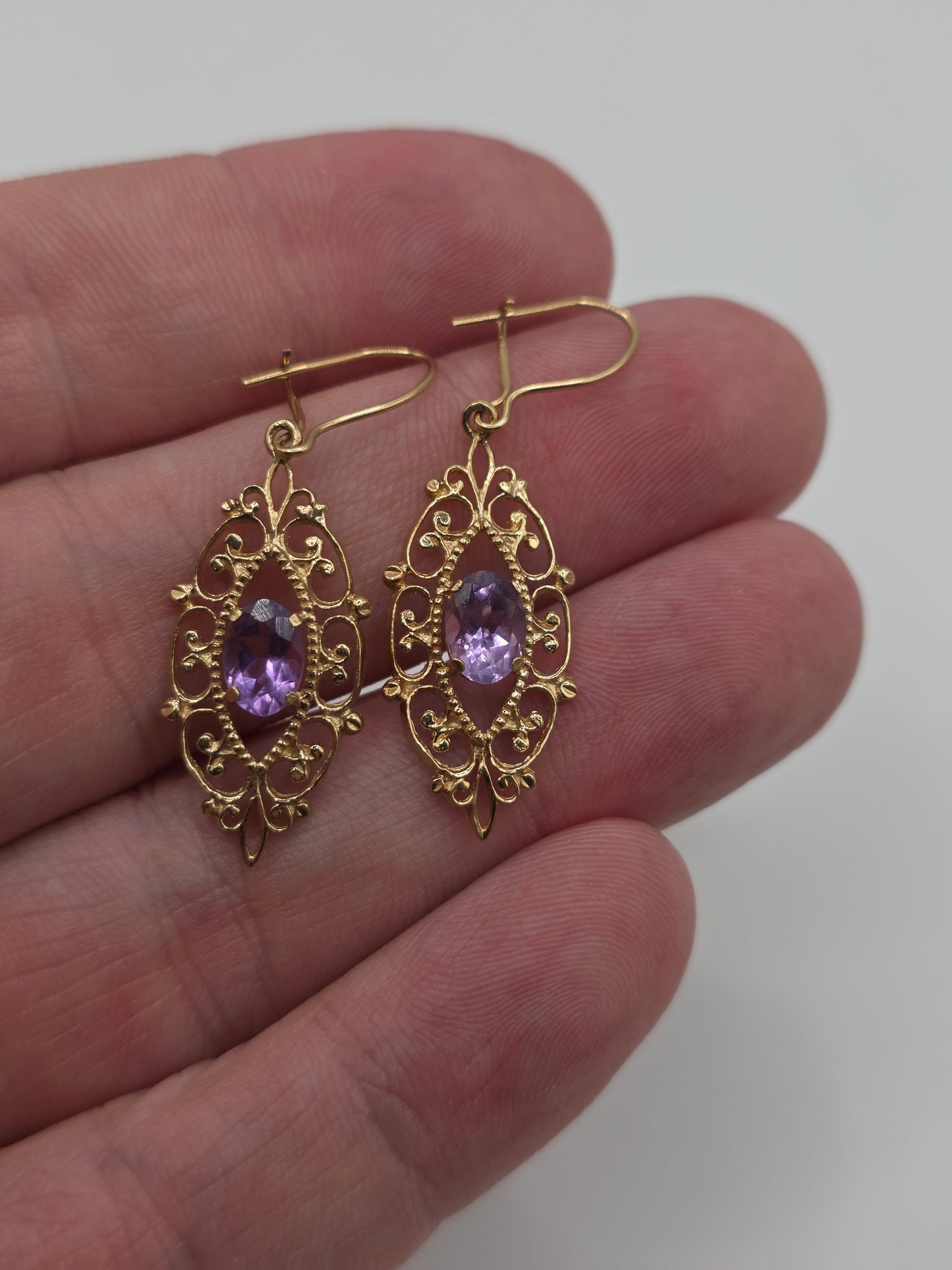 9ct gold amethyst earrings