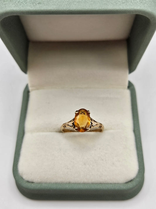 9ct gold citrine ring