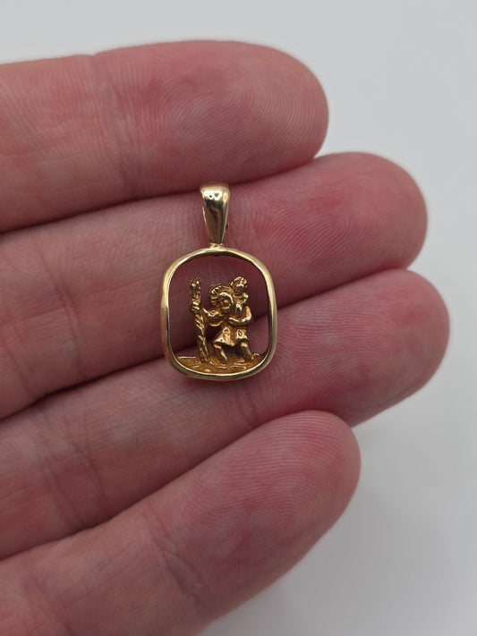 9ct gold st christopher pendant
