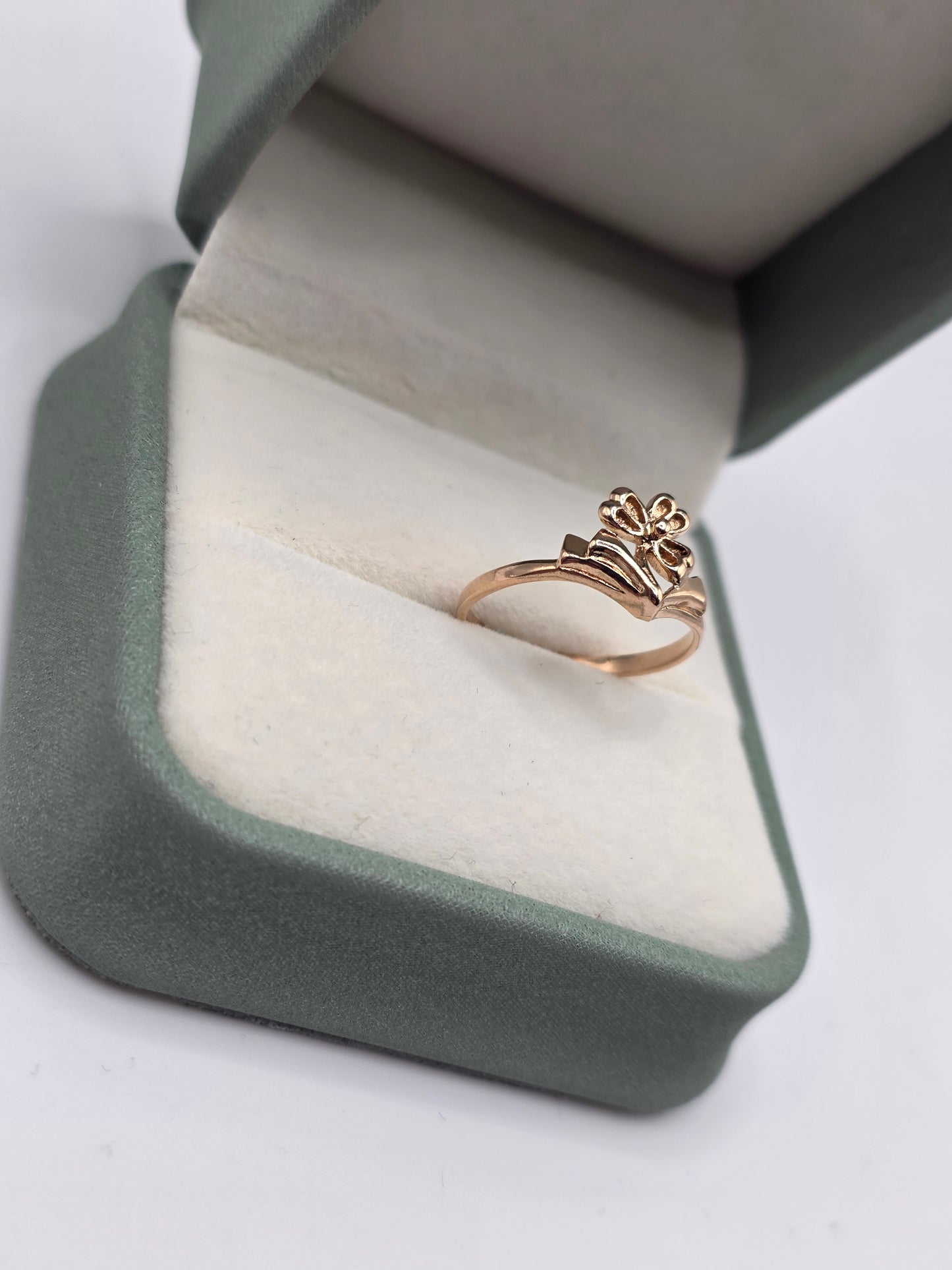 9ct rose gold flower ring