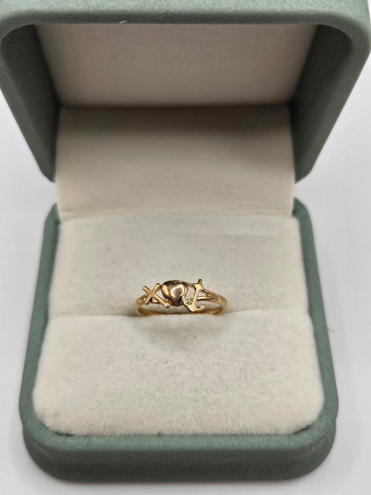 9ct gold hope, faith and charity ring