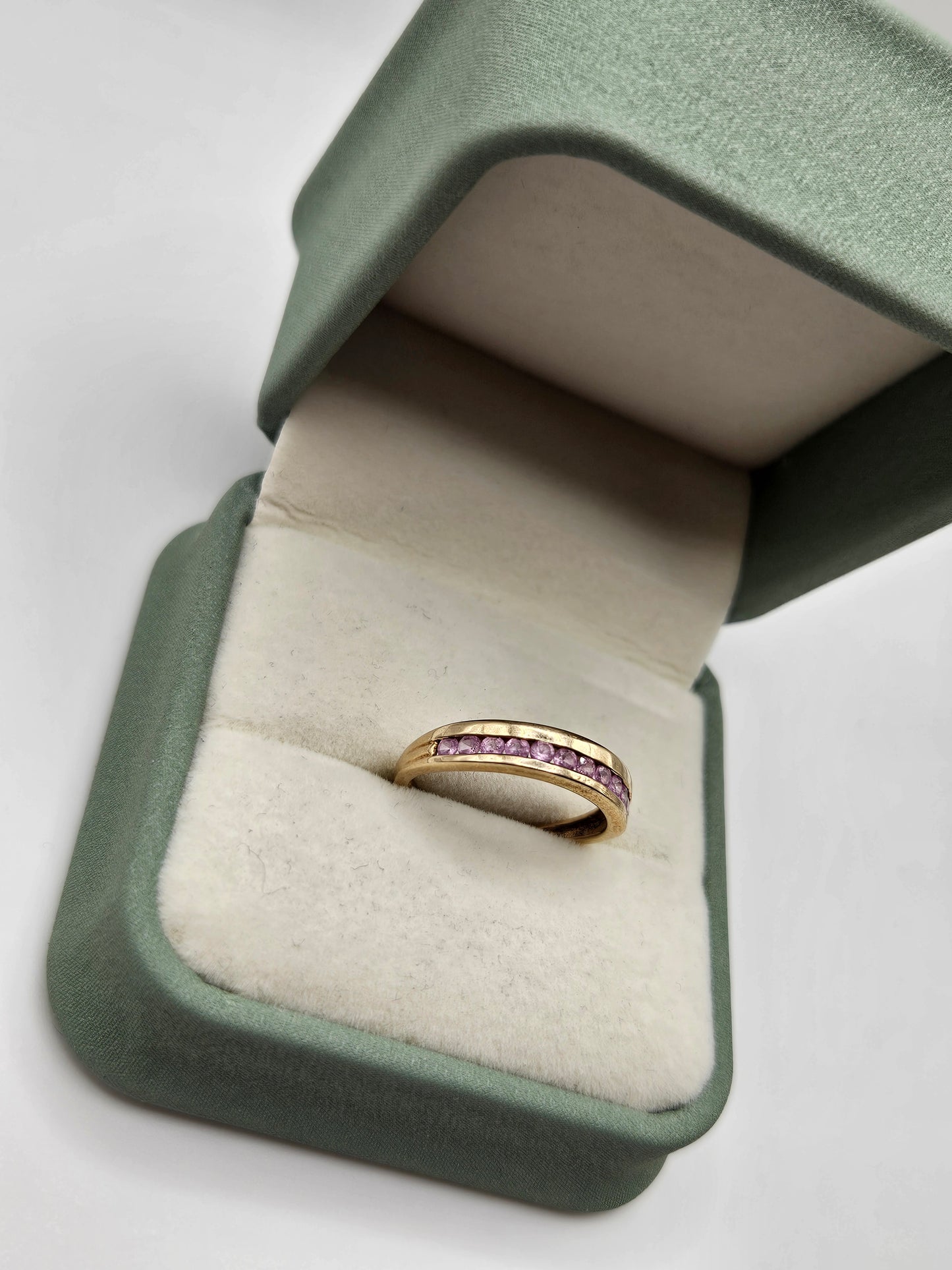 9ct gold pink topaz ring