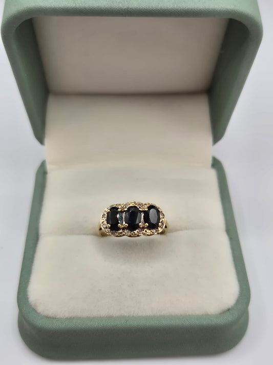 9ct gold sapphire and diamond ring
