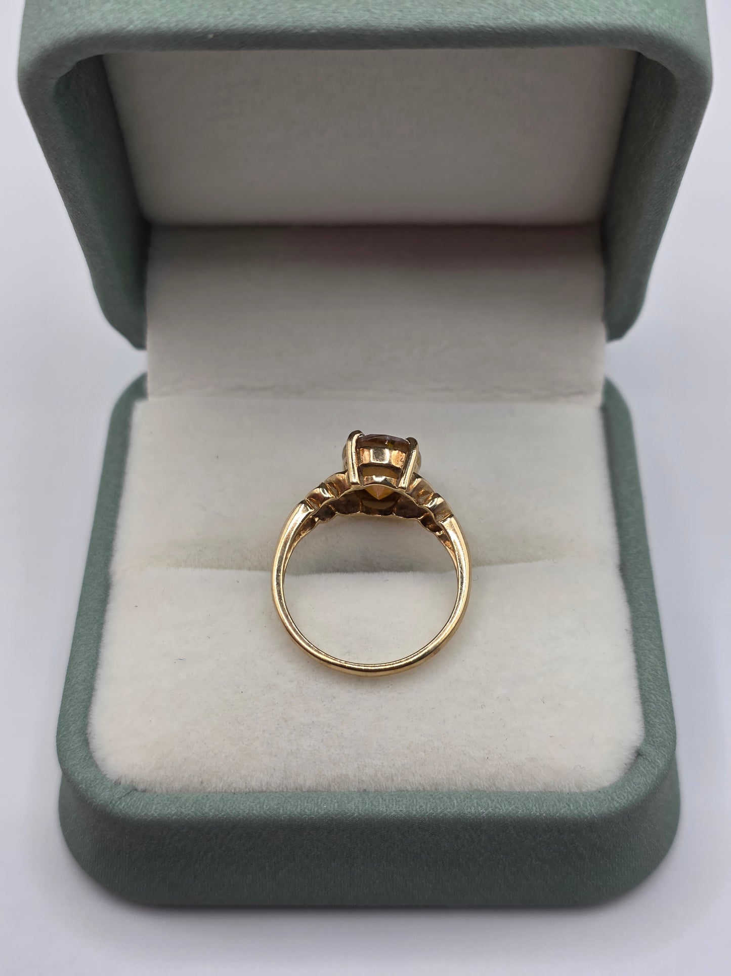 9ct gold mystic topaz ring