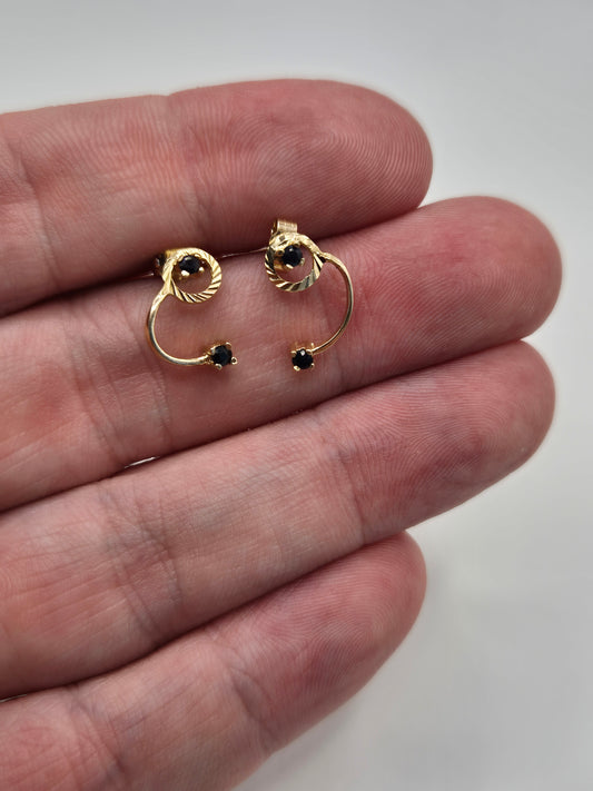 9ct gold sapphire earrings