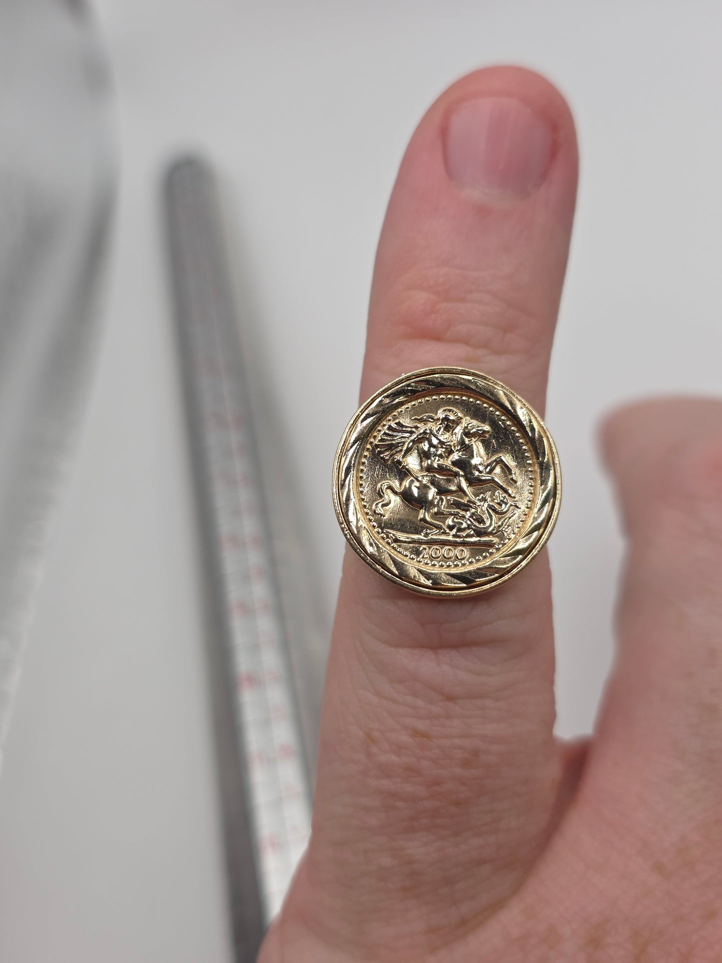 9ct gold st george ring