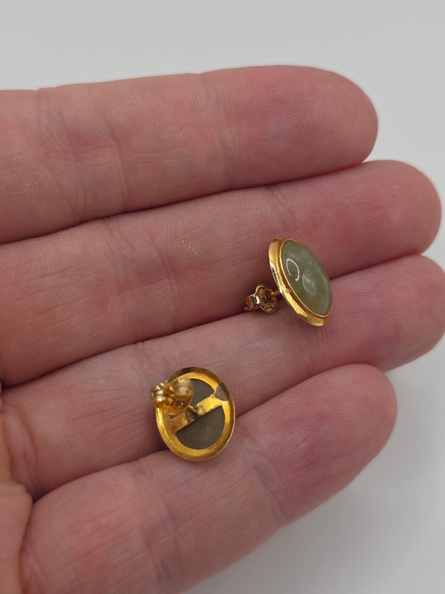 14ct gold jade earrings