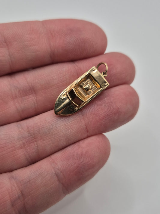 9ct gold speed boat Charm