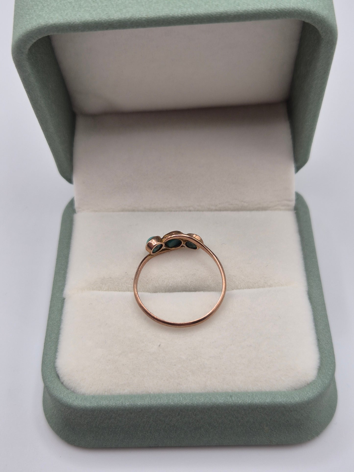 9ct rose gold turquoise ring
