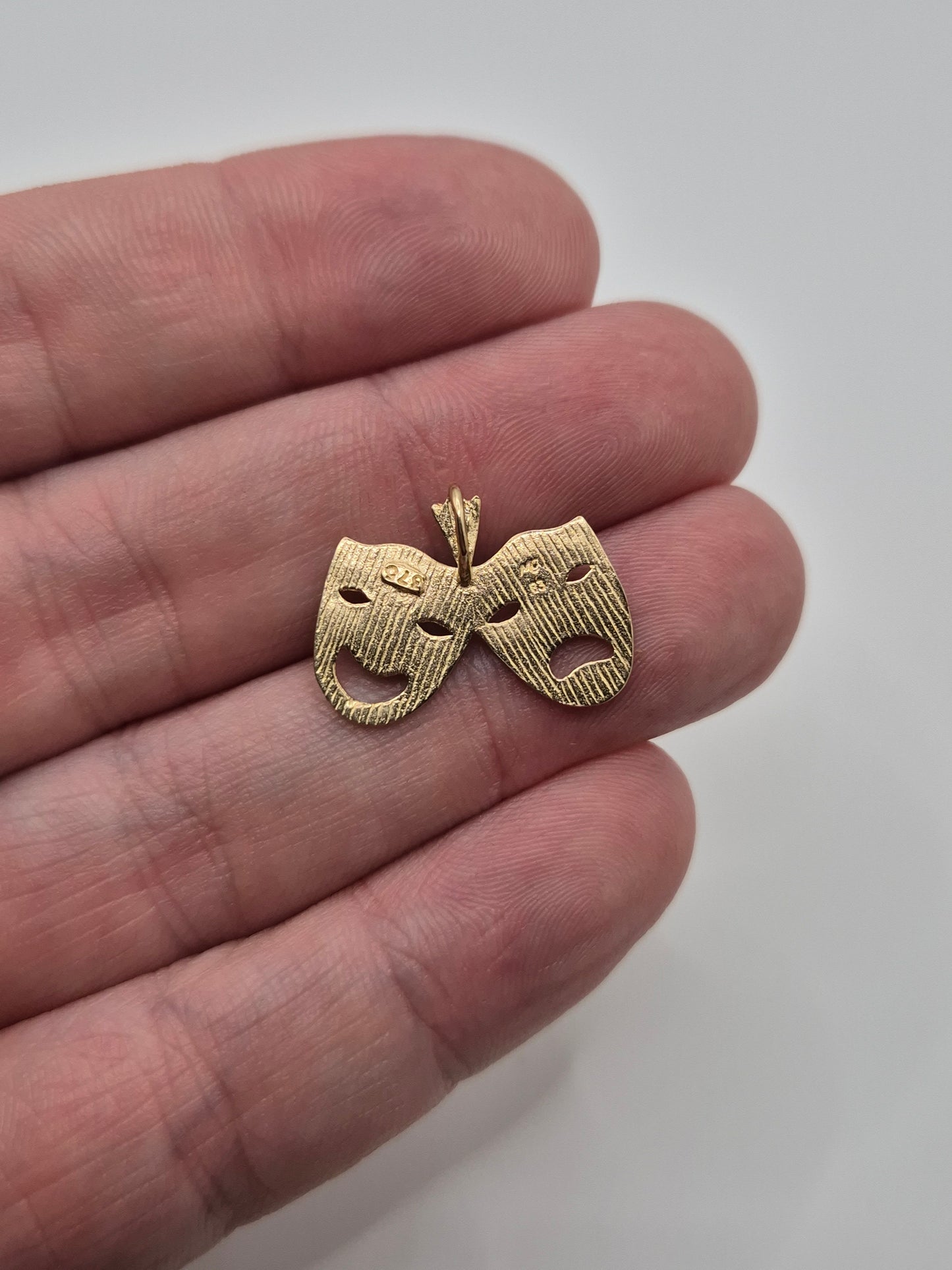 9ct gold comedy masks pendant