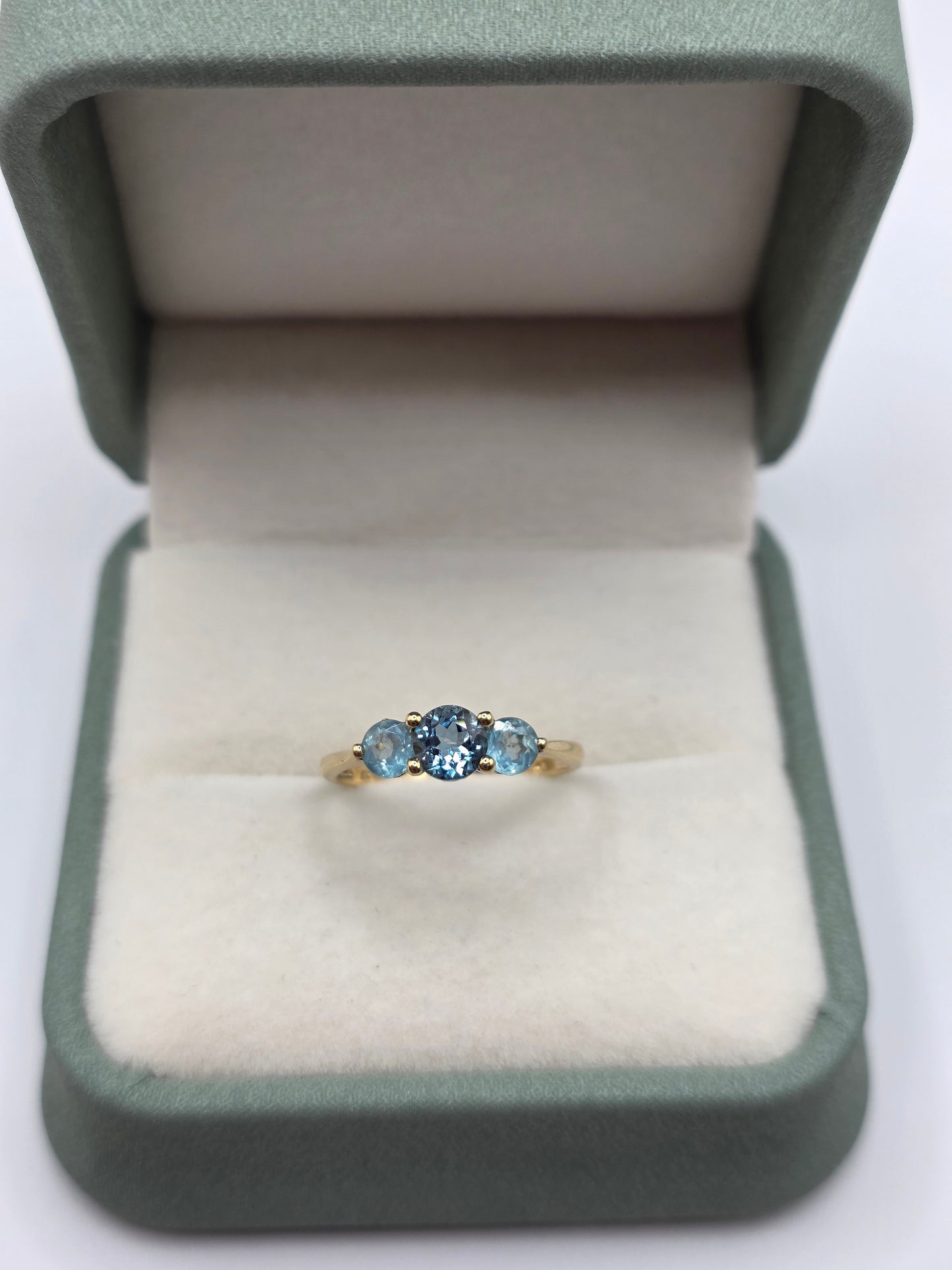 9ct gold topaz and blue cz ring