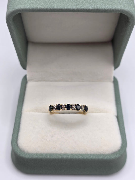 9ct gold sapphire and diamond ring