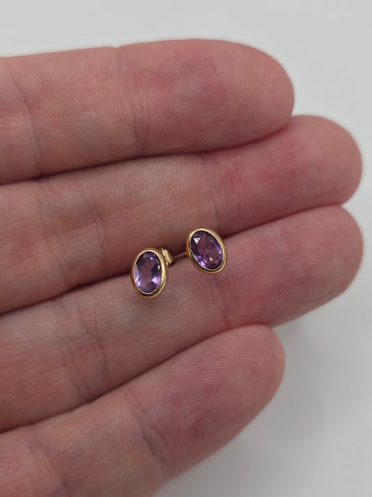 9ct gold amethyst earrings