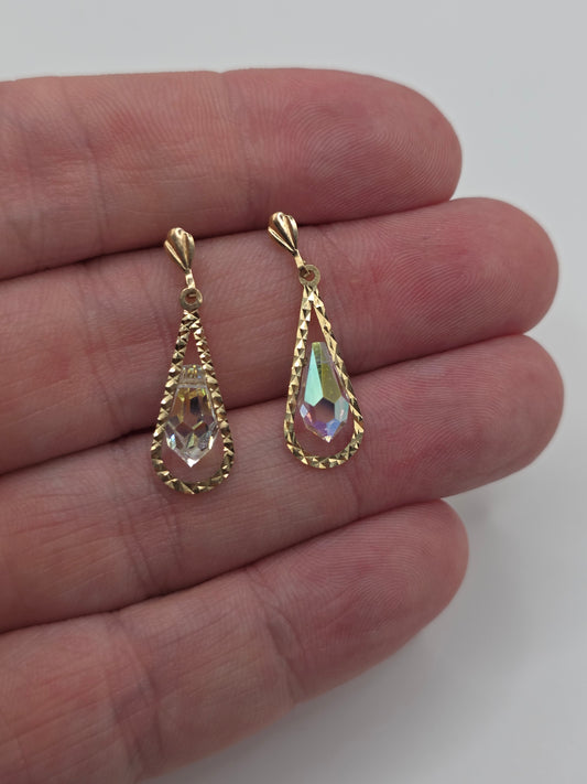 9ct gold rock crystal earrings