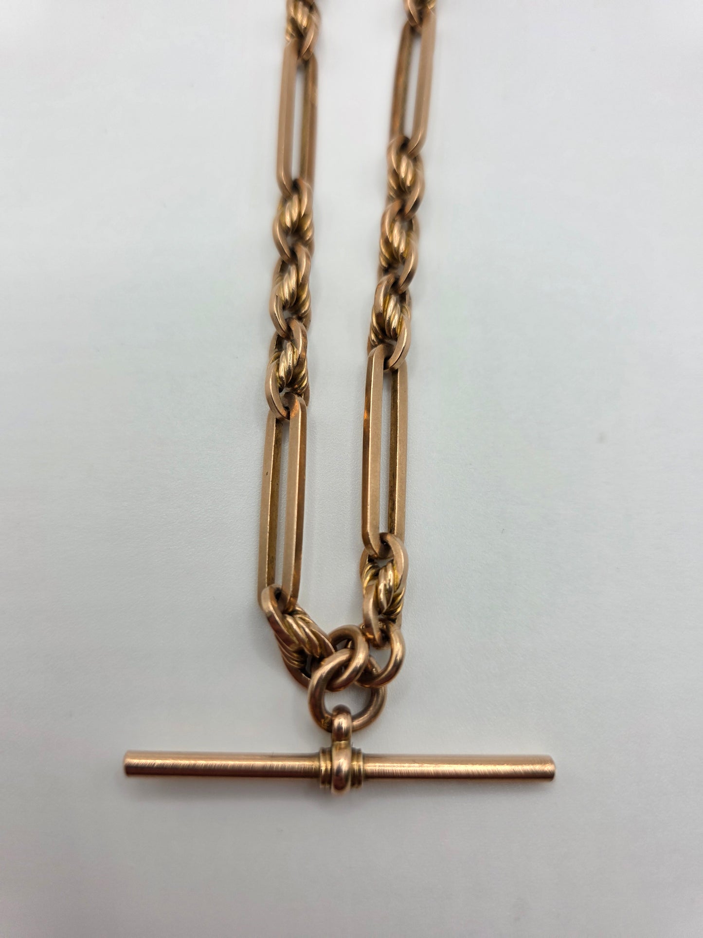 Very heavy Antique 9ct rose gold albert chain (88)