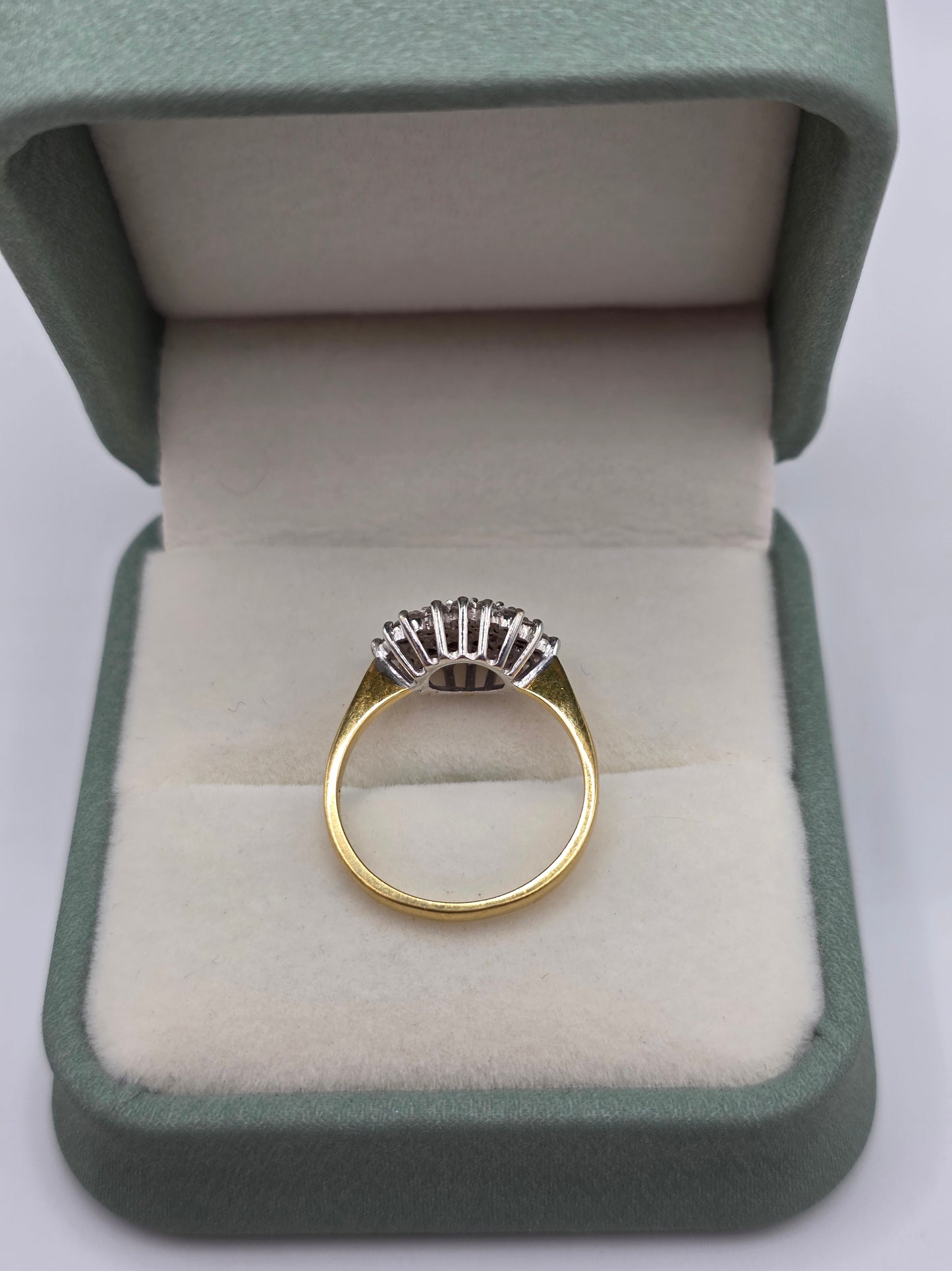 18ct gold 50 point diamond cluster ring