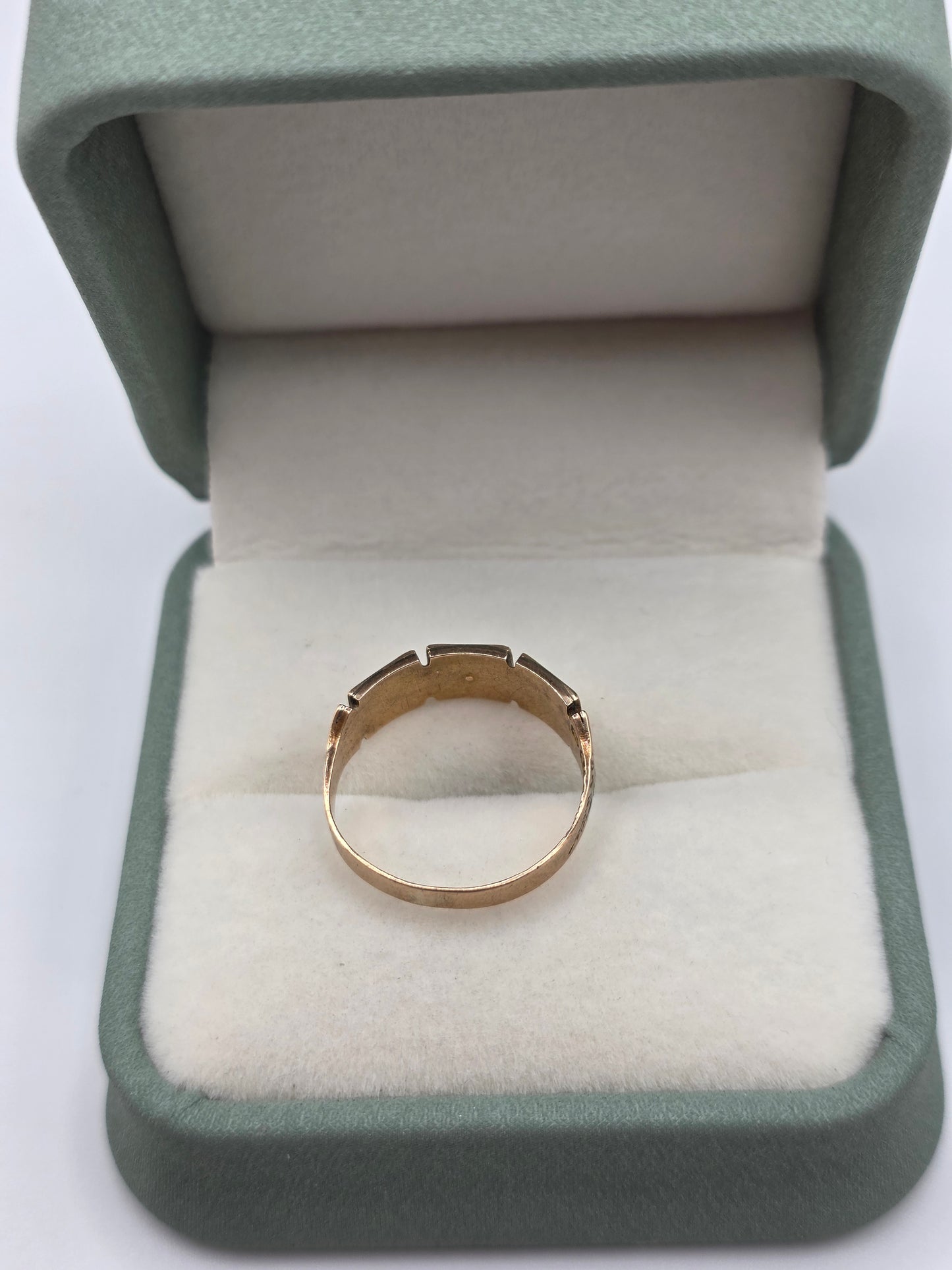 Antique 9ct gold turquoise and pearl gypsy ring
