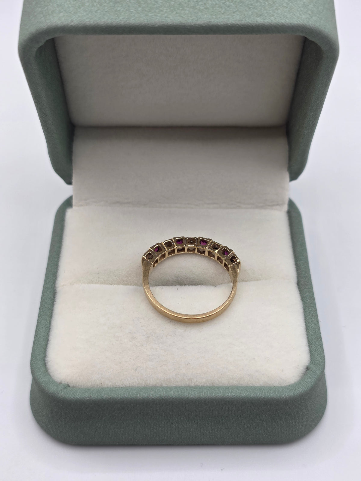 9ct gold ruby and diamond ring
