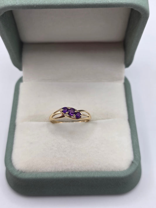 9ct gold amethyst ring