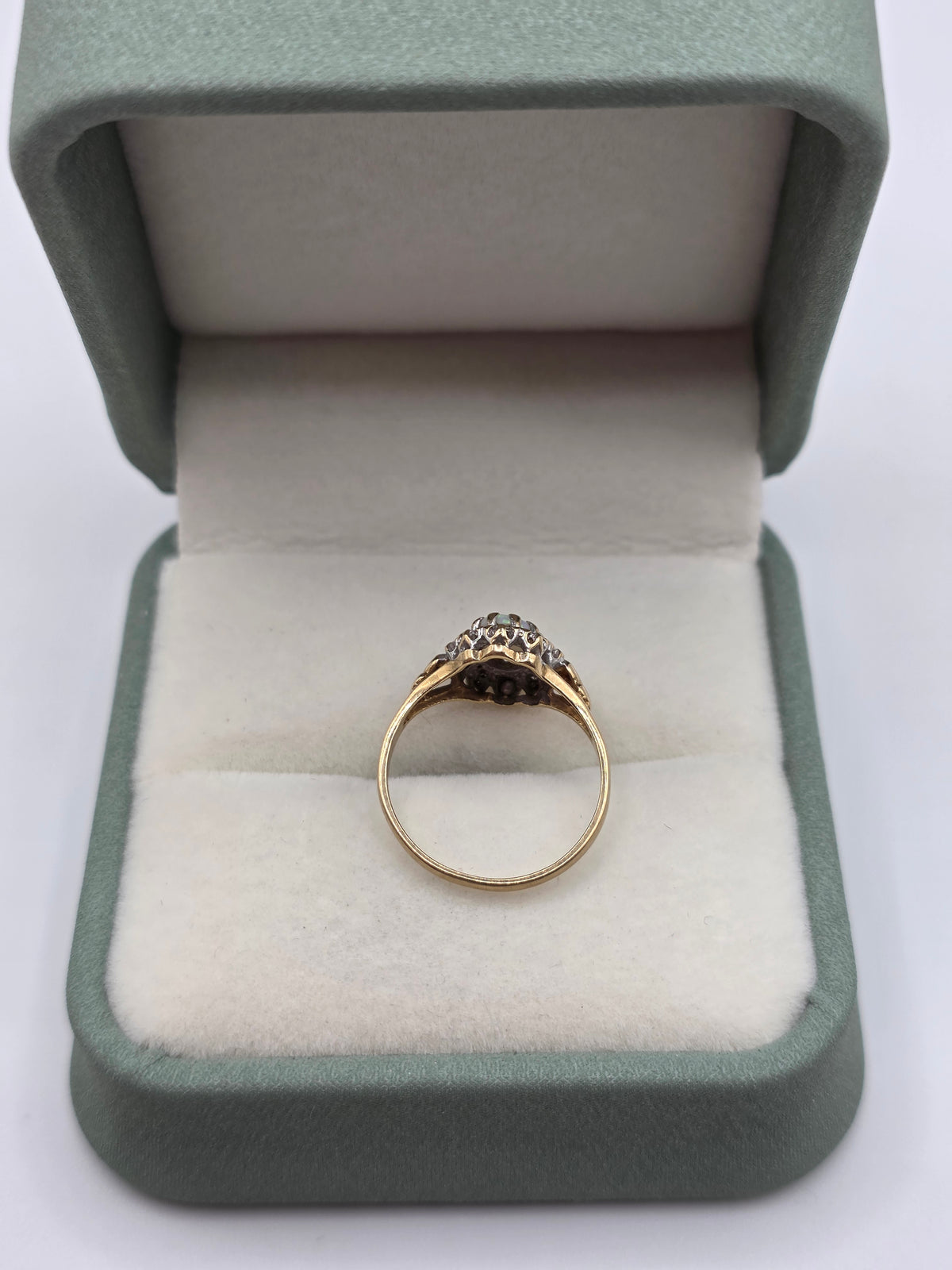 9ct gold opal and diamond ring