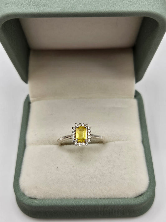 Silver citrine ring