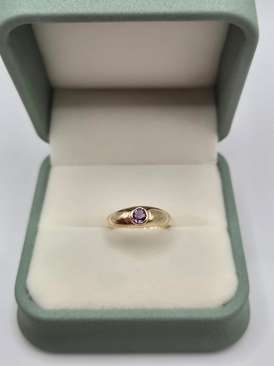 9ct gold amethyst gypsy ring