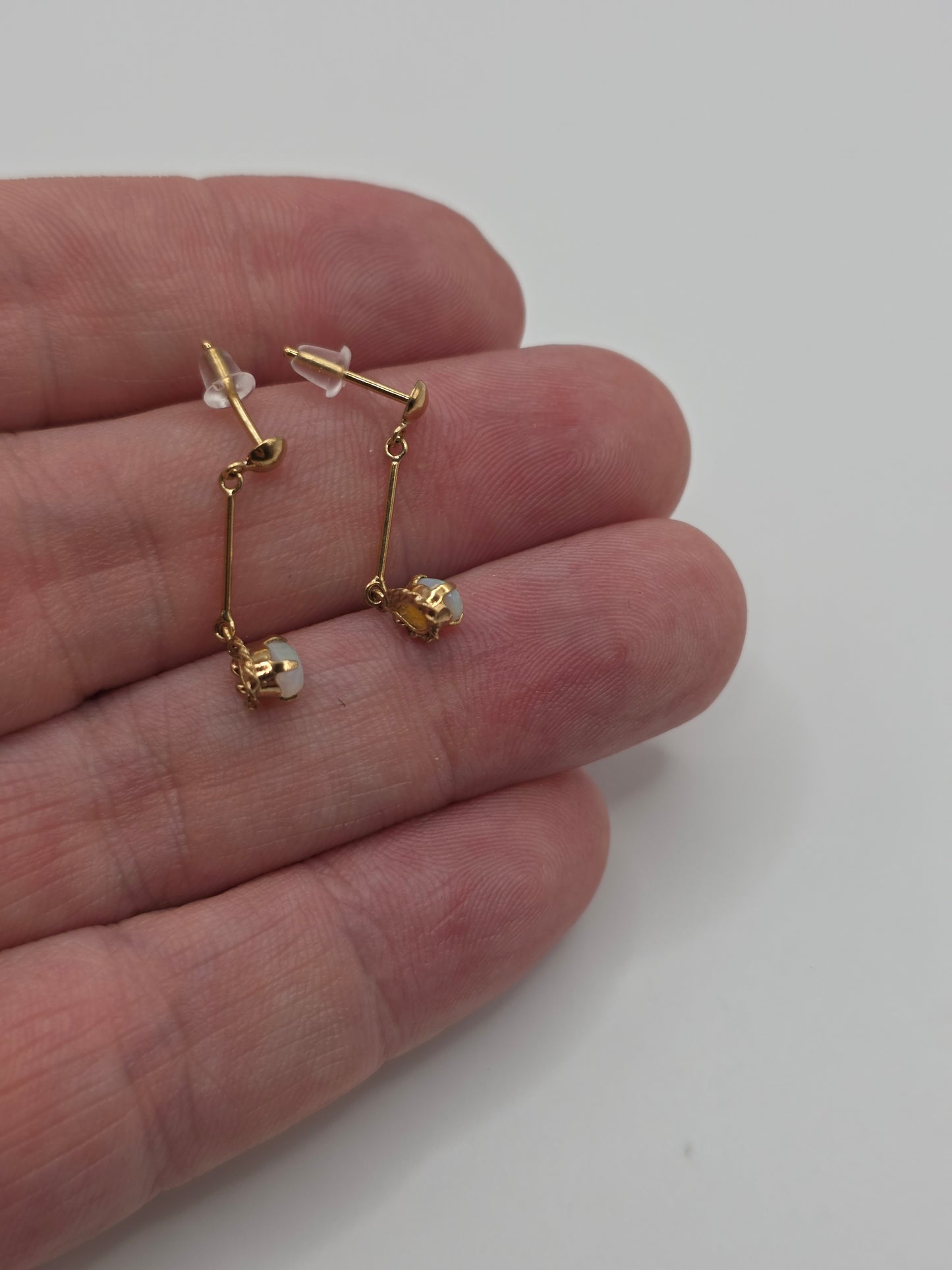 9ct gold opal earrings