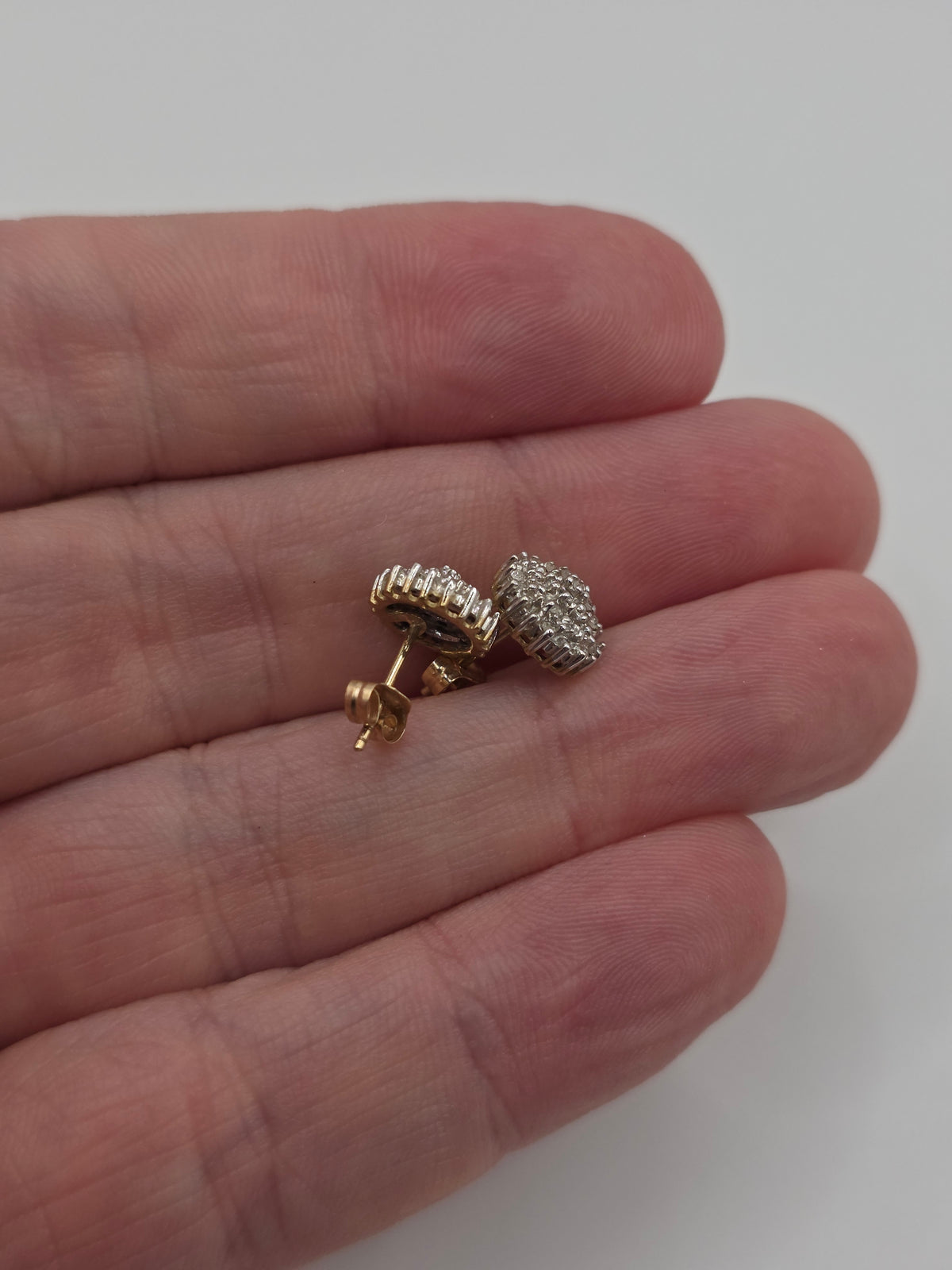 9ct gold diamond earrings