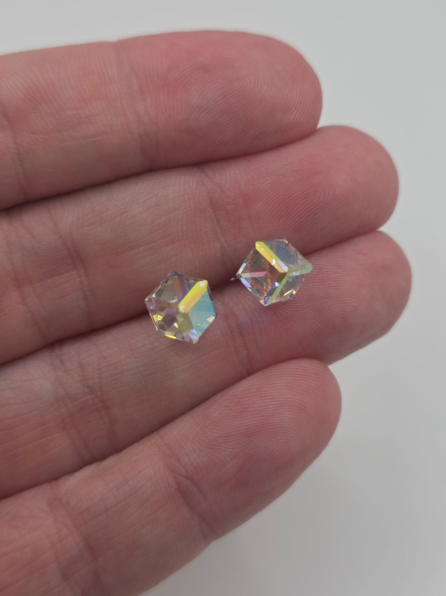 9ct gold crystal earrings