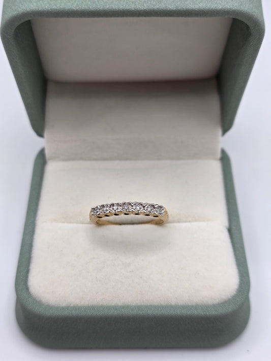 9ct gold half eternity diamond ring