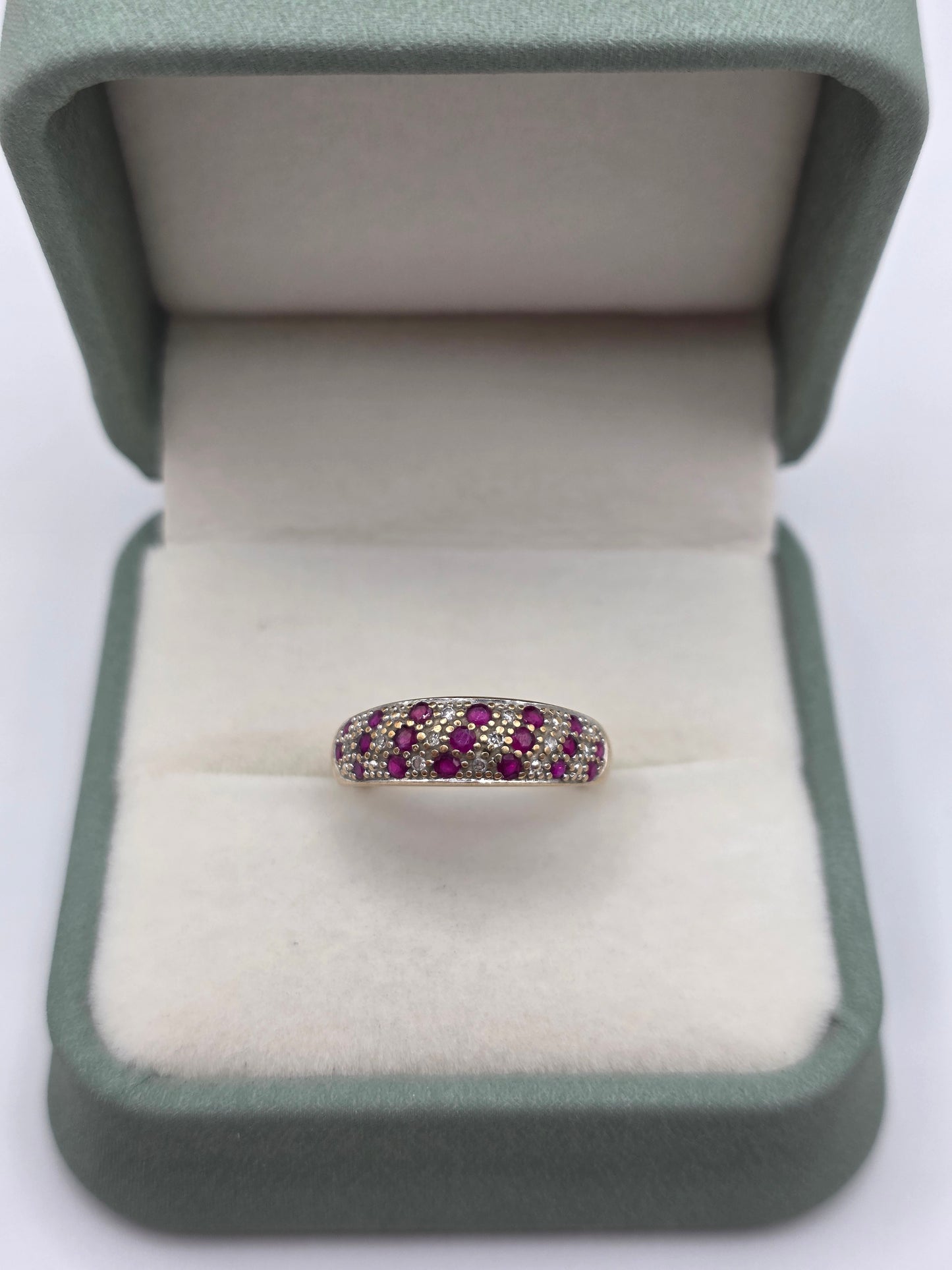 9ct gold ruby and diamond ring