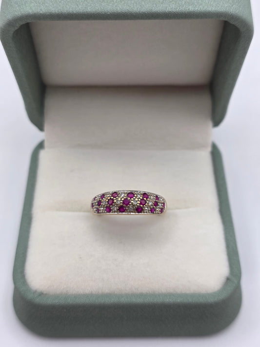9ct gold ruby and diamond ring