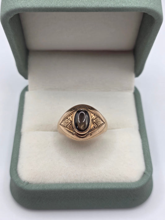 9ct gold star sapphire ring