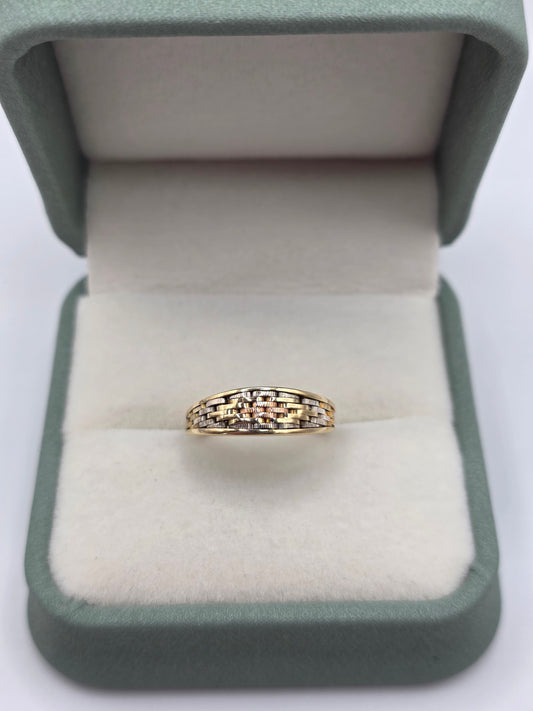 9ct tri gold ring