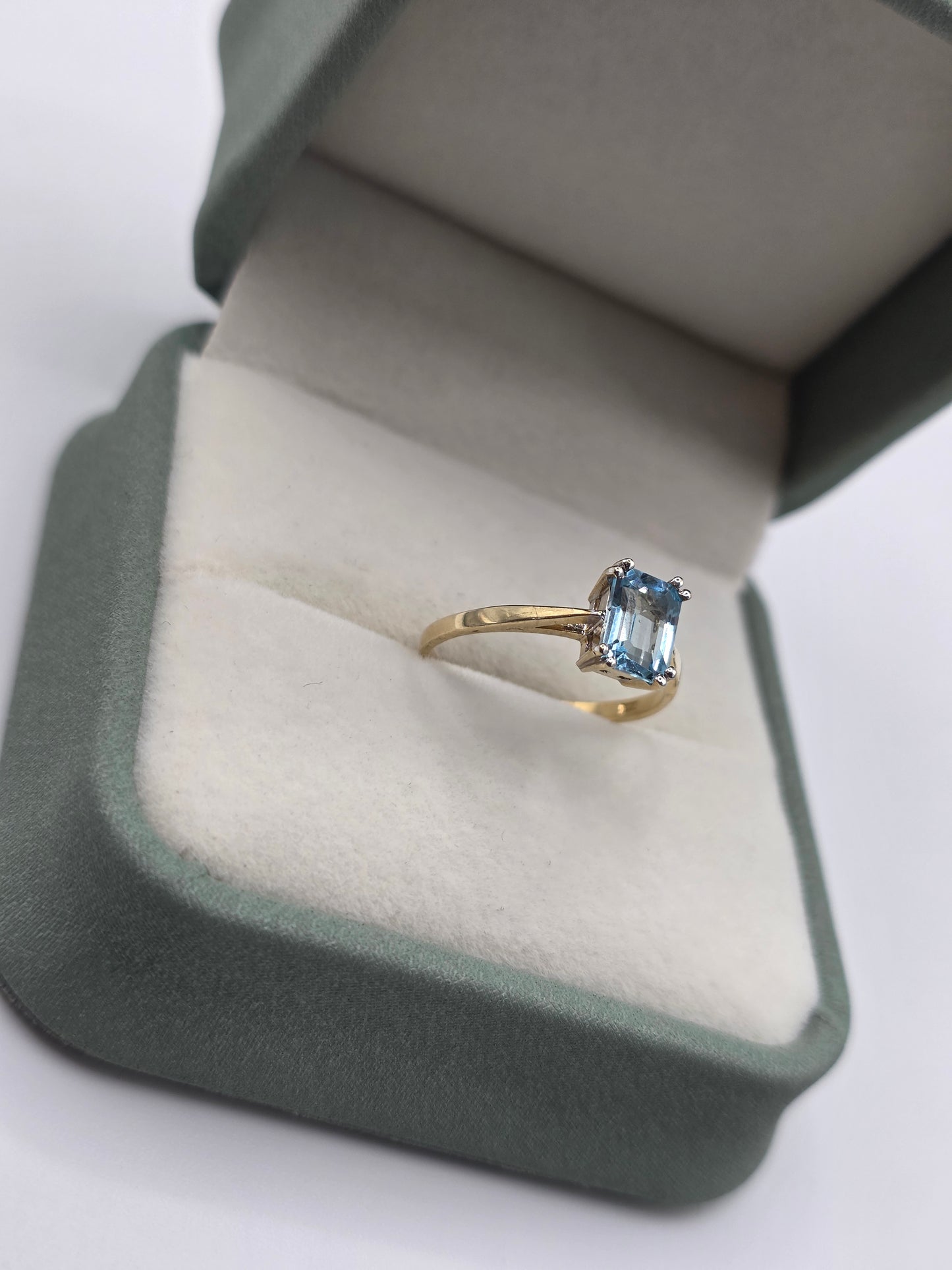 9ct gold blue topaz ring