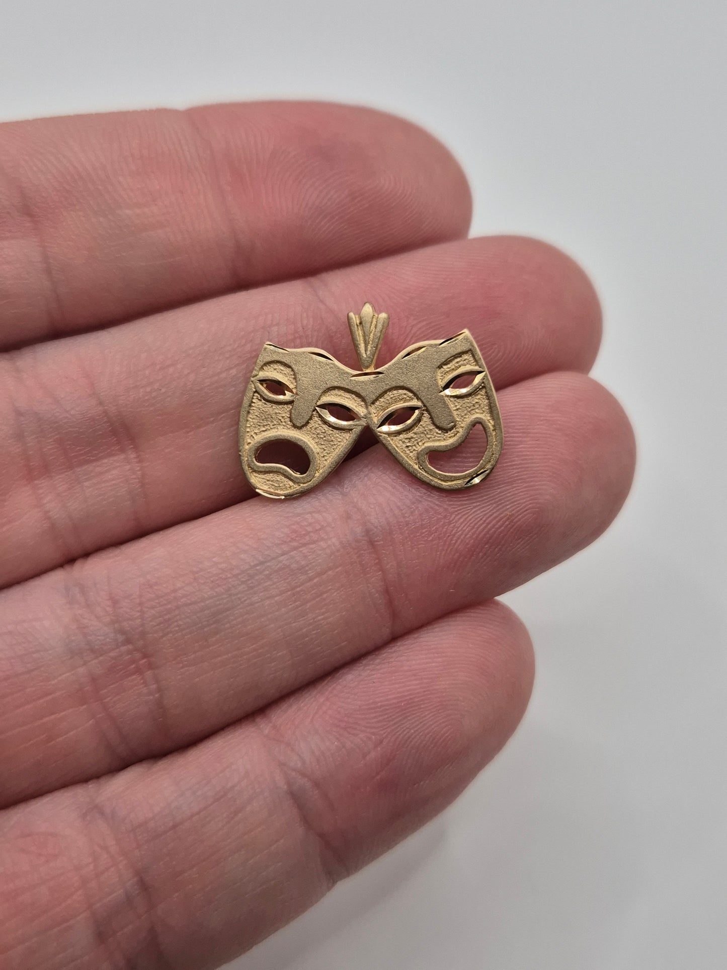 9ct gold comedy masks pendant