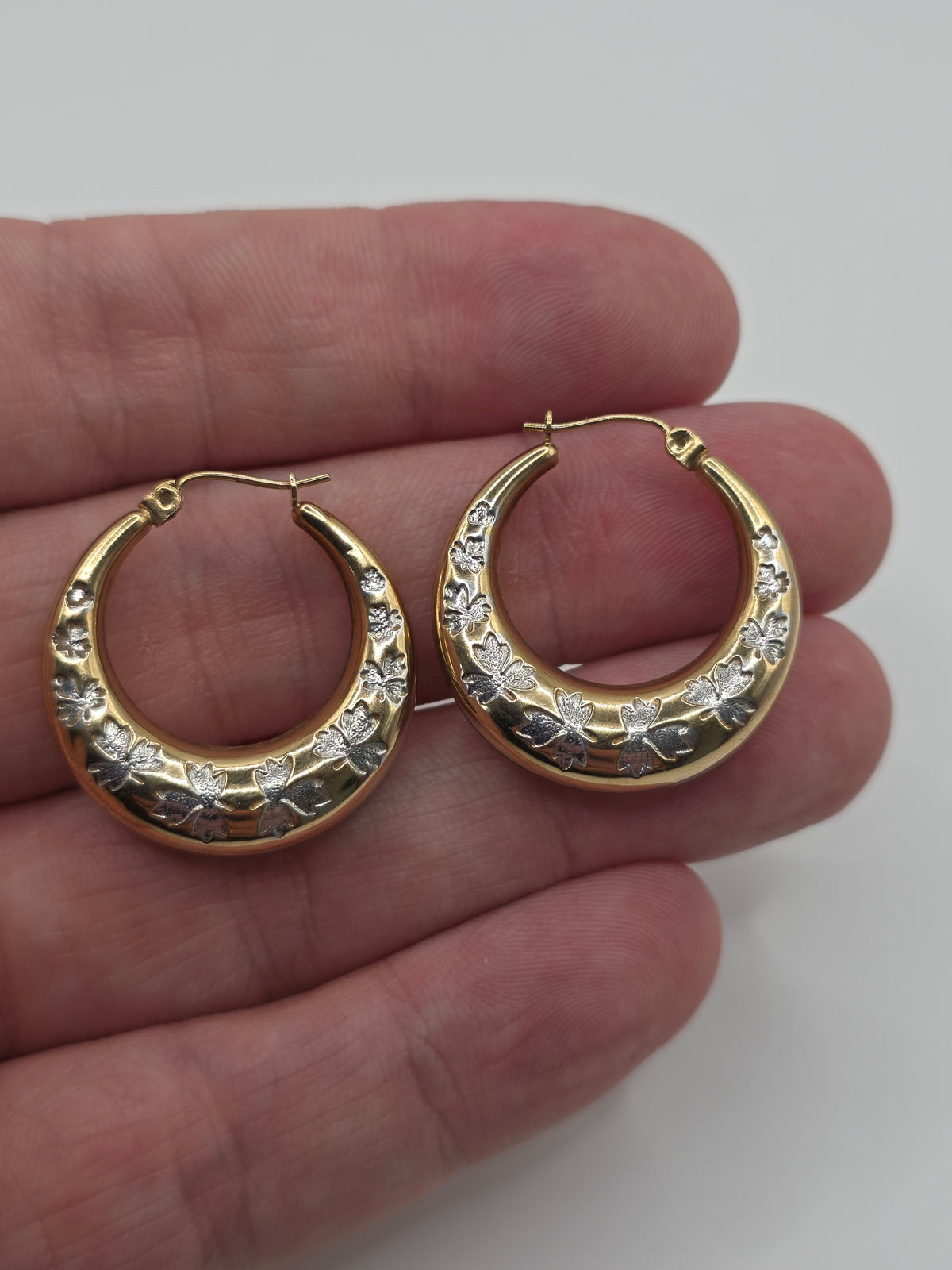 9ct gold creole earrings