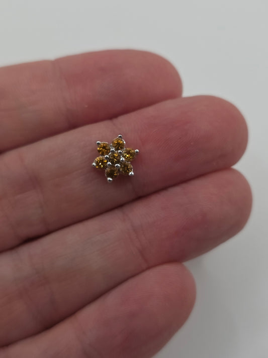 9ct white gold citrine pendant