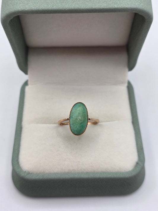 Antique 9ct gold amozabite ring