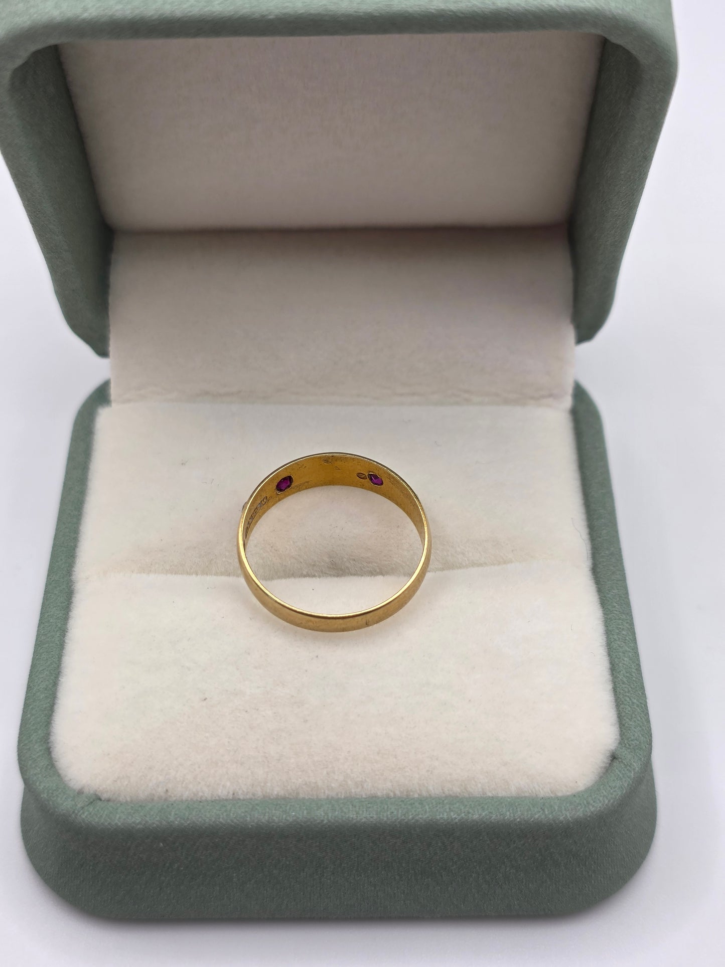 Antique 15ct gold ruby and pearl gypsy ring