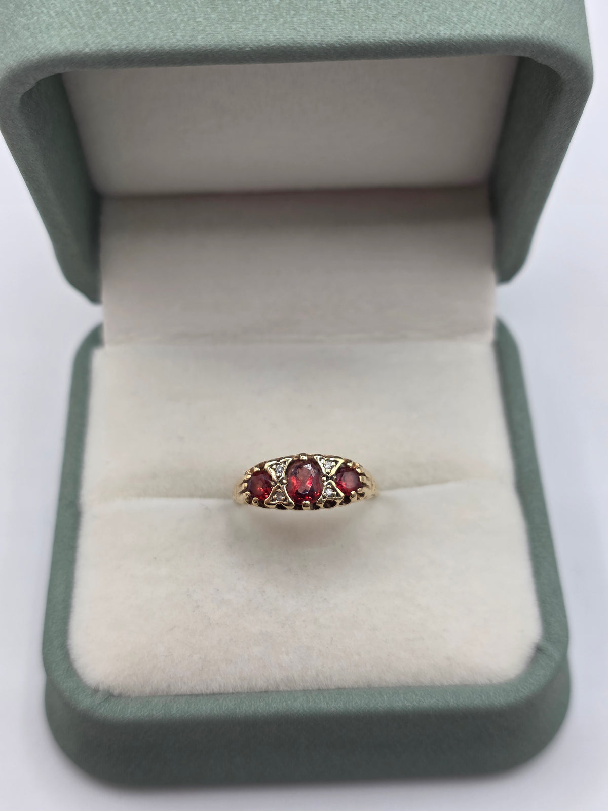 9ct gold tourmaline and diamond ring