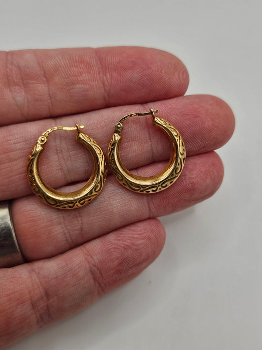 9ct gold creole earrings