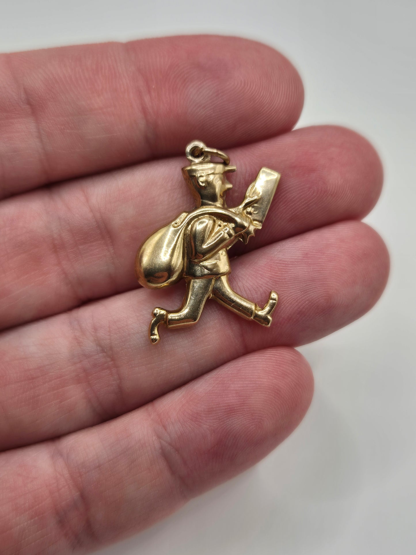 9ct gold post man charm