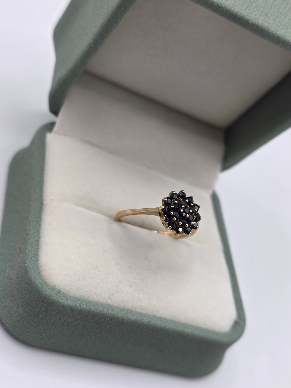9ct gold black topaz ring